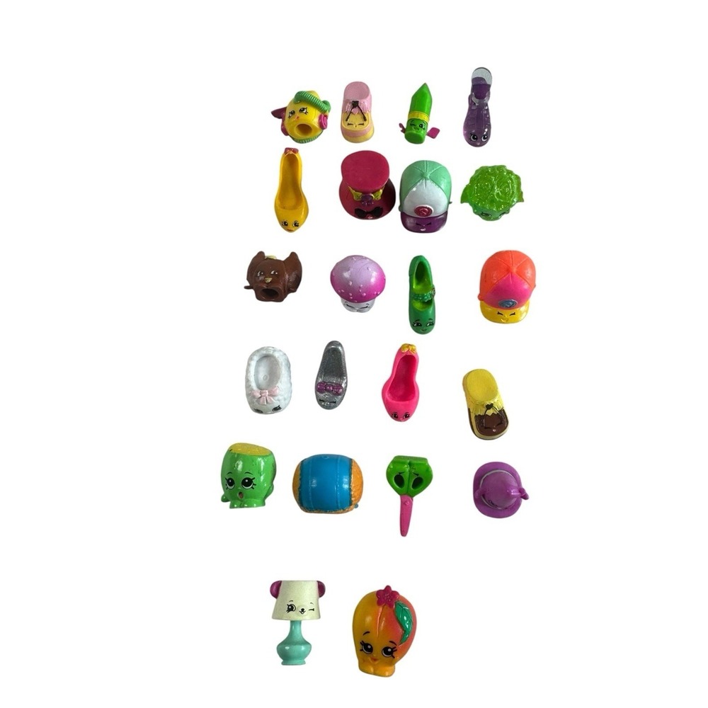 Shopkins Mixed Lot of 20 Mini Figures Shoes Hats Food Household Items Multi